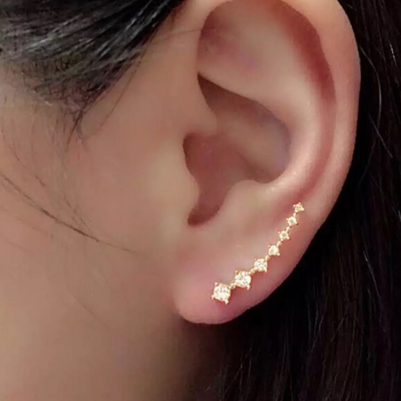 My Added Sparkle Jewelry - Gold Rhinestone Ear Climbers